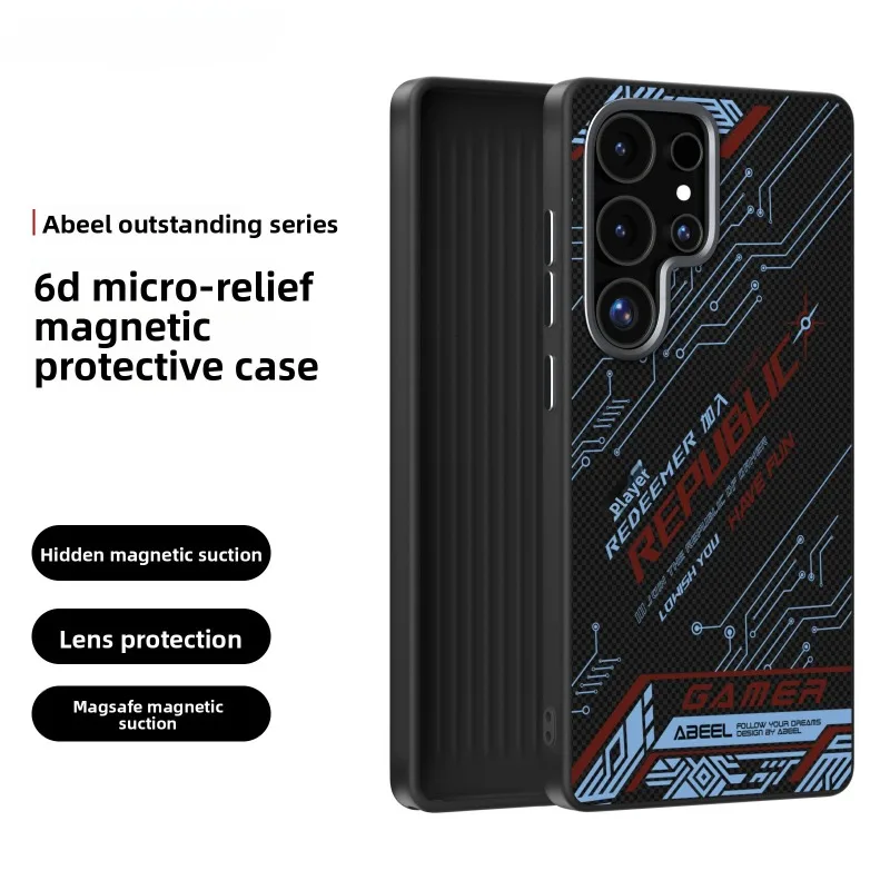 

For Samsung Galaxy S25 Plus Case Superior Invisible Magnetic Hard Leather Cover for Galaxy S25 Ultra Shockproof Bumper Funda