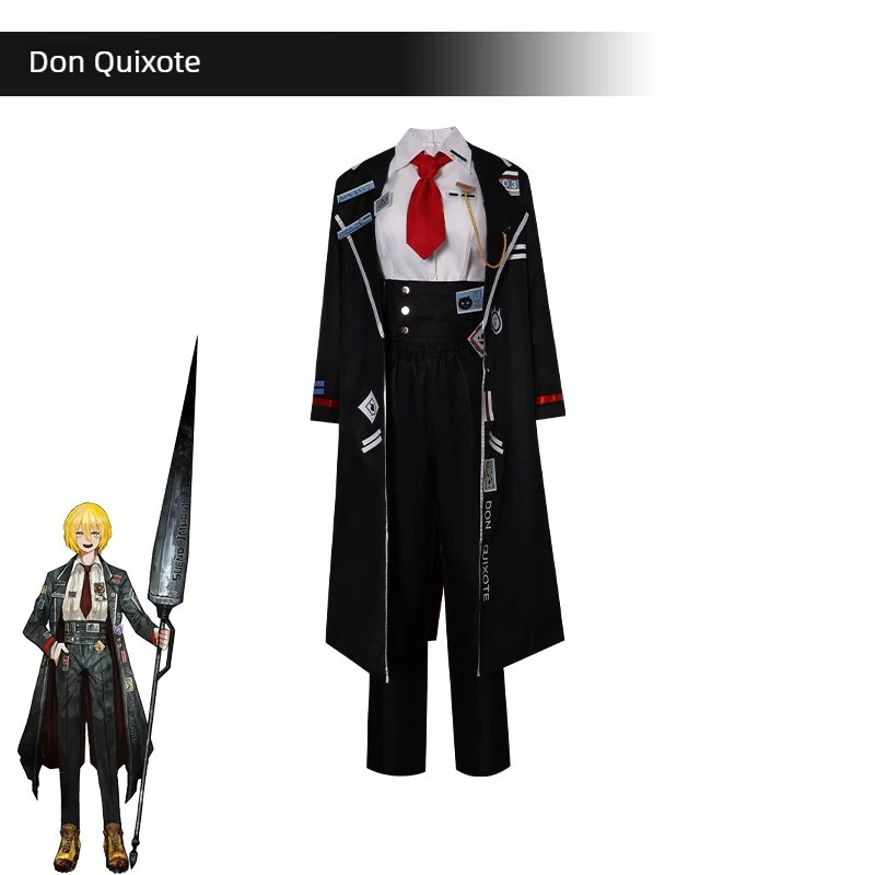 costume-de-cosplay-don-quichotte-de-limbus-company-ensemble-complet-manteau-noir-cravate-rouge-chemise-pantalon-sur-mesure-unisexe-polyester-pour-fete-d'halloween