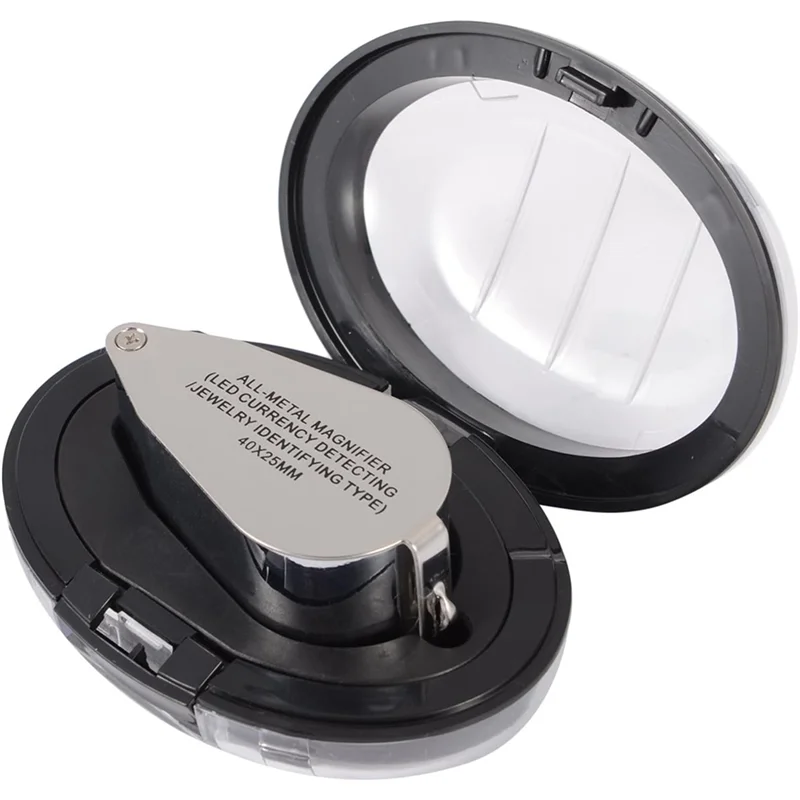 

A69Складная 40-кратная ювелирная лупа со светодиодной/УФ-подсветкой и металлической строительной рамкой, увеличительное стекло для ювелирных изделий, для Ge