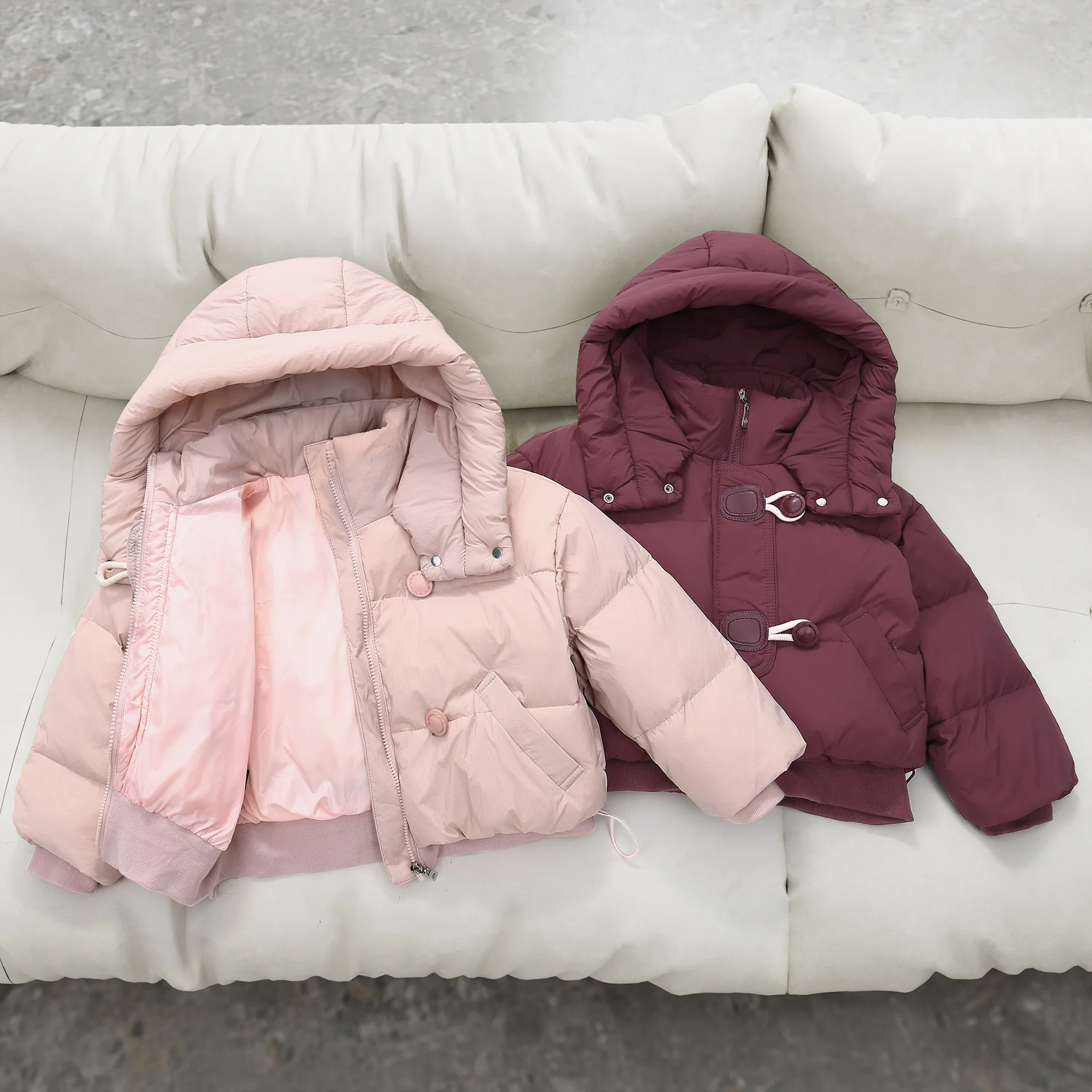

Boys Girls Winter Thickened Coats Casual Warm Jackets New Hooded Outerwear Children Down Jackets Autumn Kids Cotton Clothes