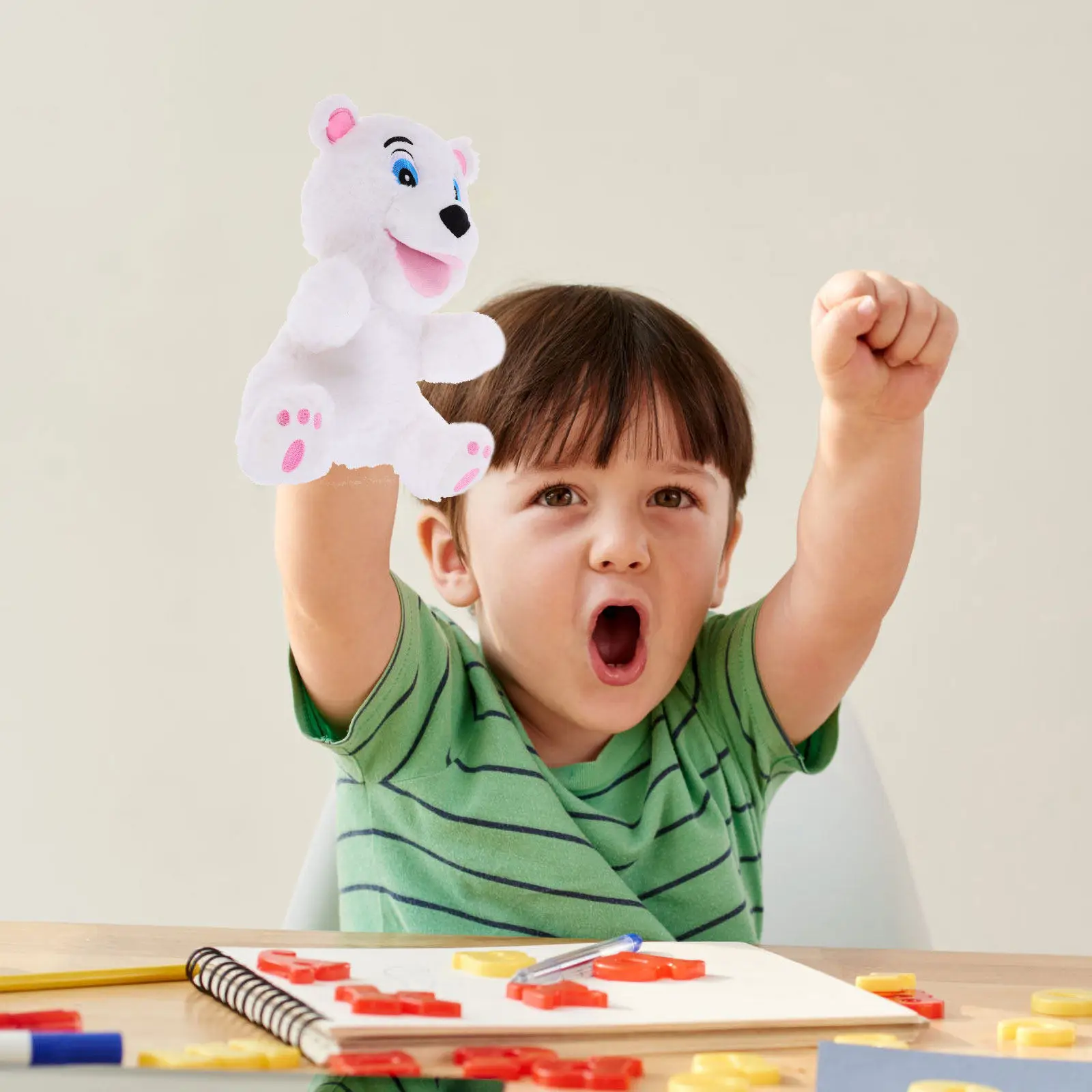

Adorable Bear Shaped Hand Puppet for Kids Role Play Storytelling Educational Interactive Learning Creative Expression Teaching