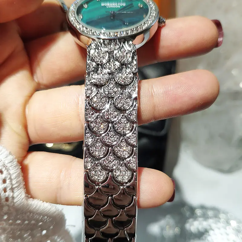 Top Brand Luxury Women Watches Crystal Diamond Quality Ladies Watch With Rhinestone Stainless Steel Wristwatch