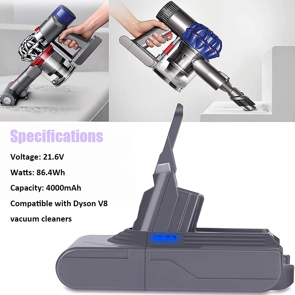 بطارية ليثيوم 18 فولت لبطارية دايسون V8، بطارية بديلة ليثيوم 4500 مللي أمبير في الساعة لدايسون V8 SV10 متوافقة مع حيوان V8، V8 المطلق، رأس المحرك V8 #6