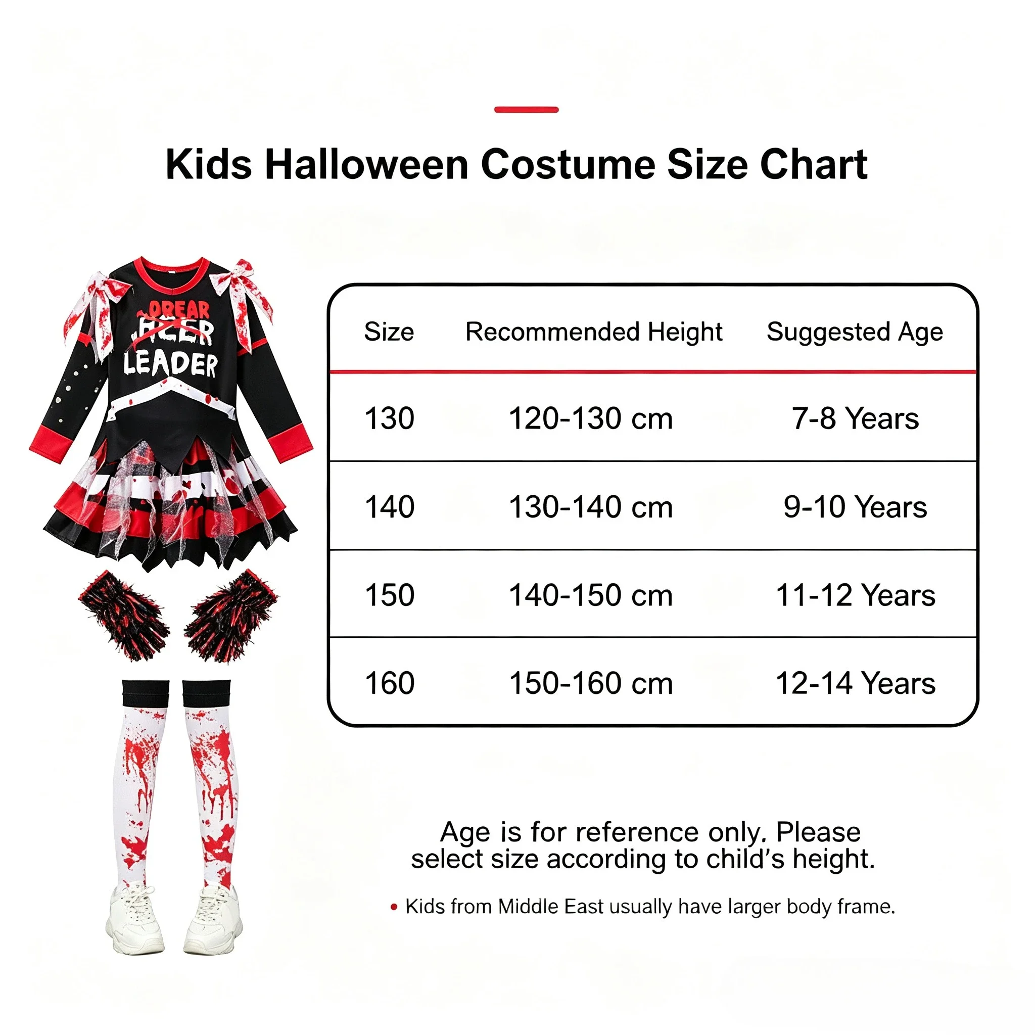 Zombie Cheerleader Costume for Girls Halloween Cheer Outfit Scary Zombie Cheerleading for Kids Parties Cosplay School Events