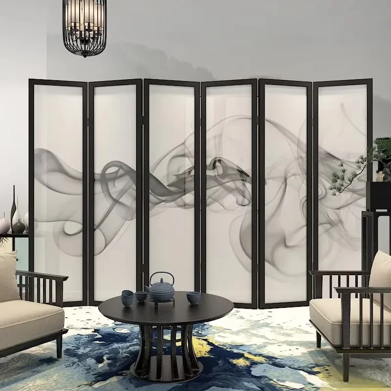 New Chinese-style simple modern folding screen partition living room can be moved into the home to block the hotel tea room deco