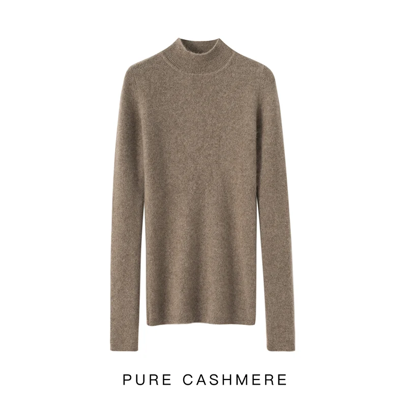 Women High Elastic Pullover 100% Cashmere Sweater Winter New Turtleneck Sweater Female Warm Soft Basic Jumper Solid Slim Tops