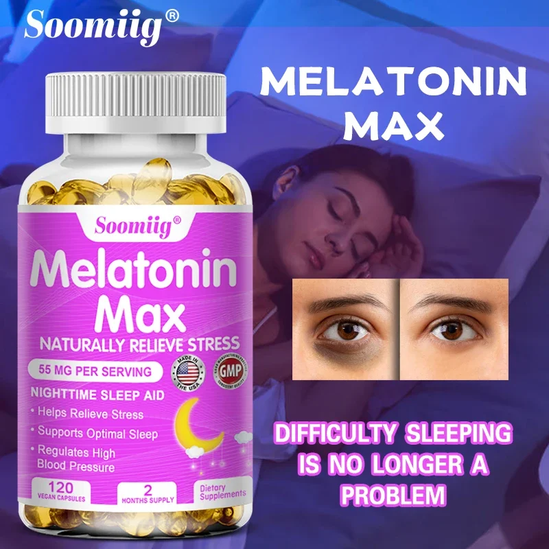 Melatonin - Dietary Supplement To Improve Nighttime Sleep Quality and Improve Insomnia, Reduce Waking Time, Boost Immunity