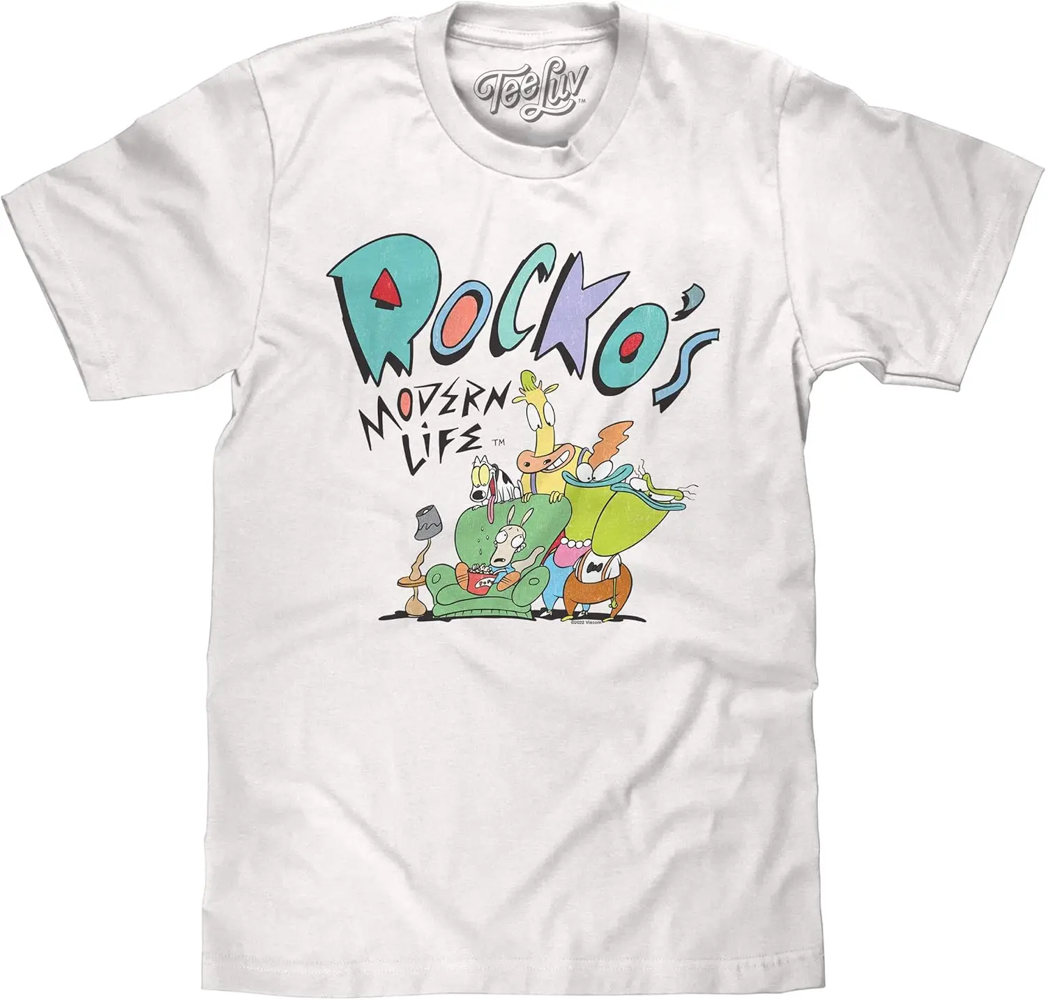 

Tee Luv Men's Rocko's Modern Life Shirt - 90s Cartoon Cast T-Shirt