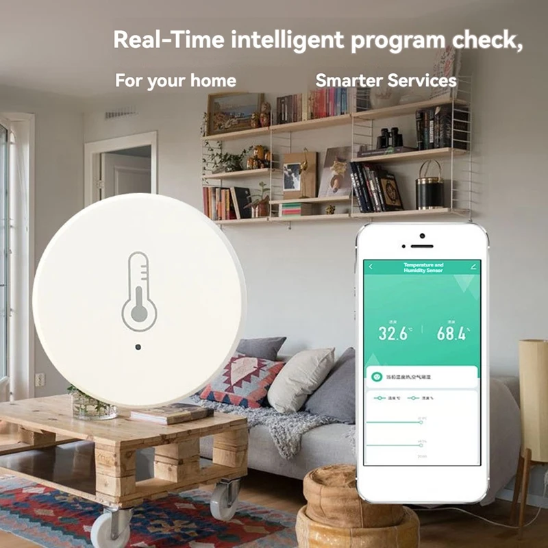 Tuya Zigbee Temperature And Humidity Sensor Voice Control Intelligent Home Hygrometer Real-Time Monitoring