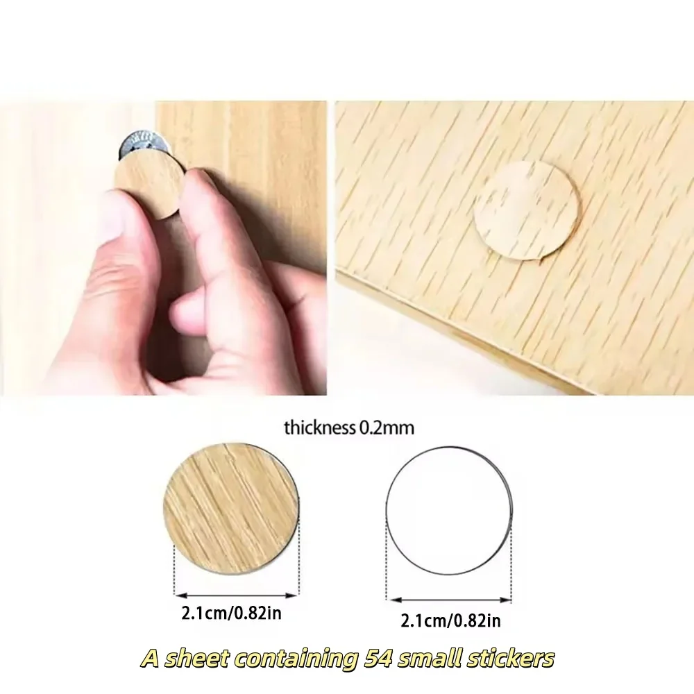 1/5pcs PVC Self Adhesive Decorative Films Furniture Screw Cover Nail Caps Stickers Wood Craft Repair Sticker