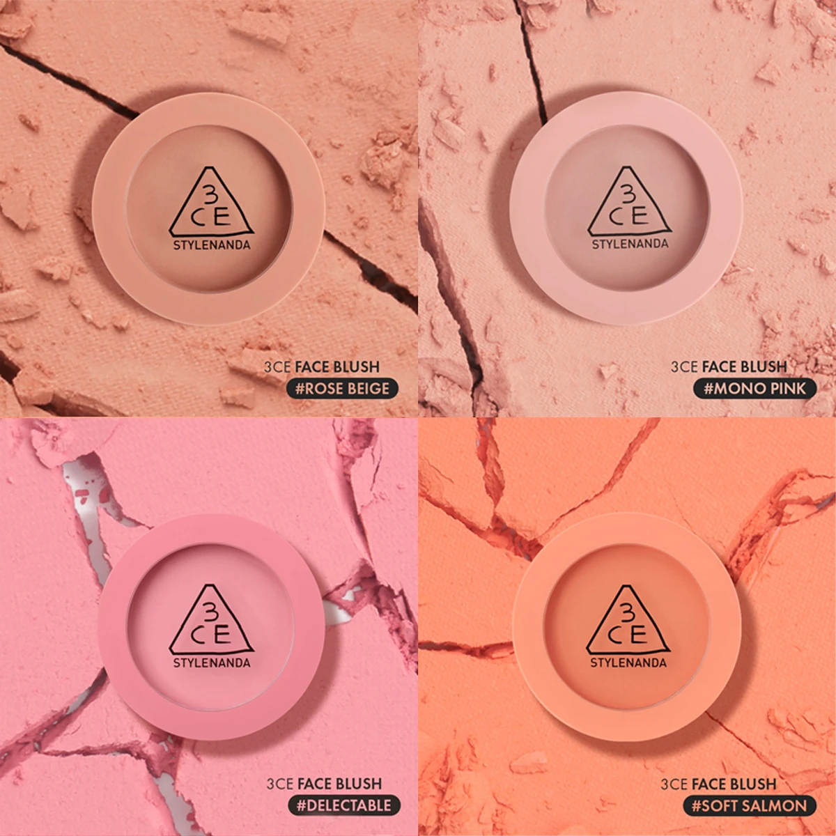 3CE Mood Recipe Face Blush, pó sedoso, misturável, layout de cor natural, desgaste de longa duração, maquiagem completa, K-Beauty, maquiagem coreana