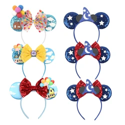 2024 Disney Ears Headband Moon Star Sequin Bow Festival Party Hairband For Girls Women DIY Hair Accessories