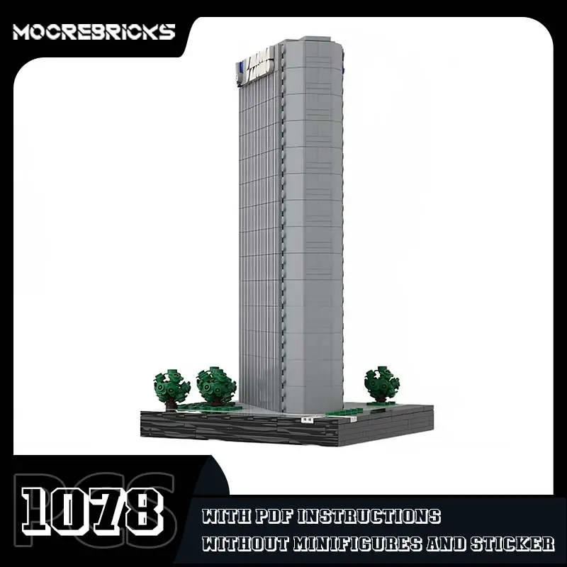 

MOC-52696 One Nationwide Plaza Mini Building Blocks Set Classic Skyscraper Model Architecture Toy Bricks Children's Gifts