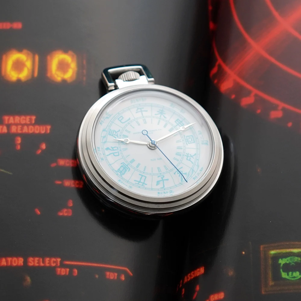 Merkur خمر ساعة الجيب الأبيض المينا الهاتفي الرجال التلقائية الميكانيكية ووتش 42mm جديد للماء