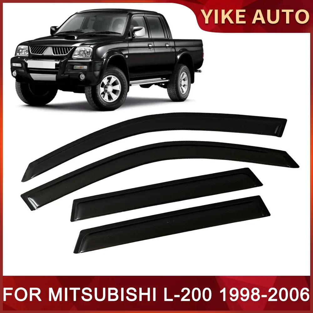 

Window Visor for MITSUBISHI L-200 1998-2006 L200 Double Cab Weathershied Door Visor Wind Sun Rain Guards Side Window Deflectors