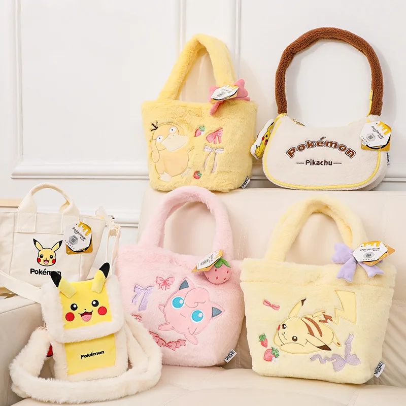 

Плюшевая сумка-мессенджер Pikachu, мягкая сумка через плечо, набивной рюкзак в стиле аниме для девушек, сумка для подмышек