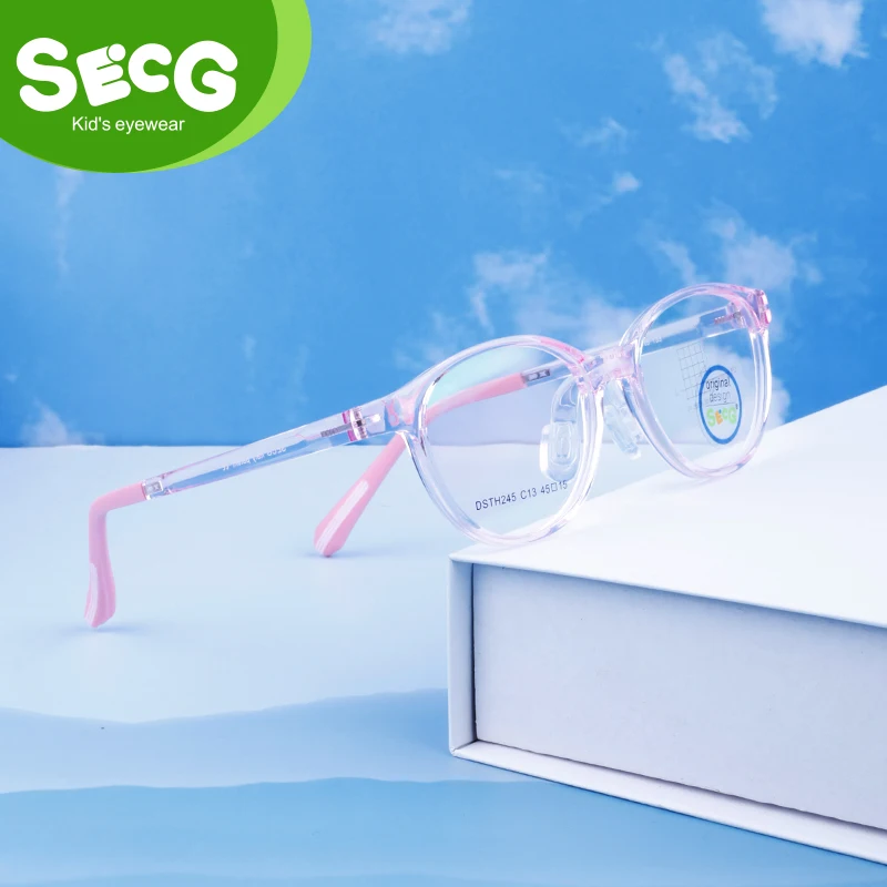 

SECG Brand Children's Glasses Silicone Frames For Boys And Girls Students Super Light Comfortable Myopia Frames With Gasses