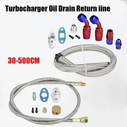 Evrensel Turbo Şarj Cihazı Yağ Besleme Hattı Yağ Dönüş Hattı Yağ Tahliye Borusu Komple Kit ile Uyumlu T3 T4 T3/T4 T70 T66 T04E Gümüş