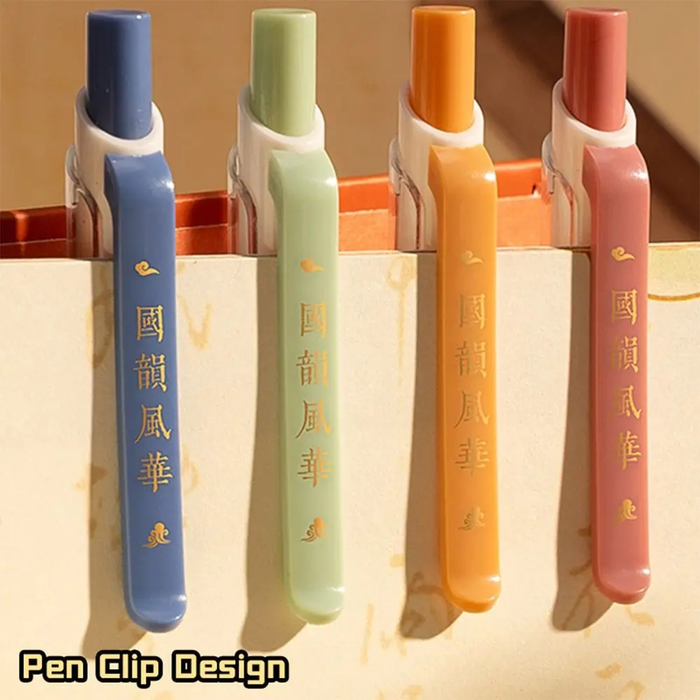 4PCS/Set Multifunctional 0.5mm Black Ink Gel Pen Soft Grip Quick Drying Neutral Pen Press Using Ballpoint Pen Students