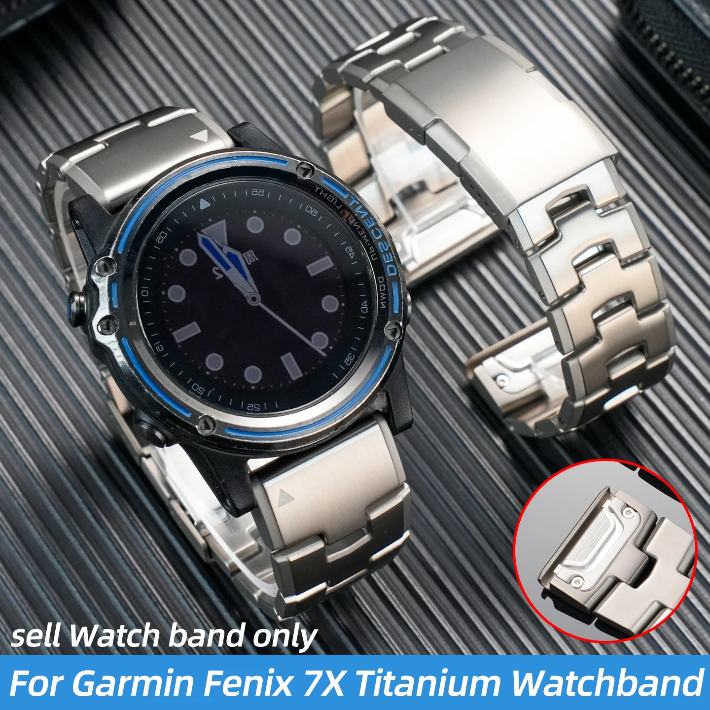 For Garmin Smart watch Titanium Alloy Strap 22mm 26mm Fenix 7 7X 6 6X 5 5X Pro Plus Men Quick release Metal watchband bracelet