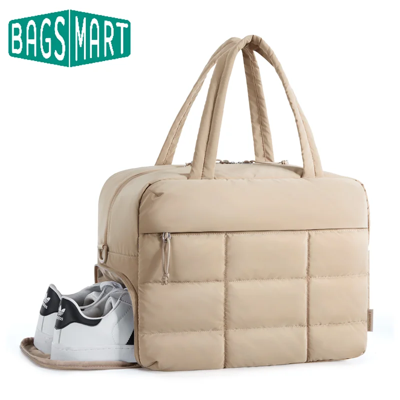 

BAGSMART Travel Bags Multifunctional Weekender Gym Duffle Bag for Men Overnight Carry on Luggage Storage With Shoe Compartment
