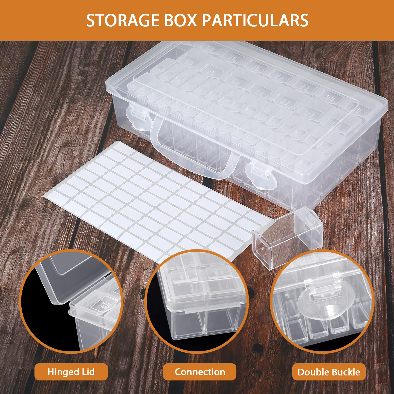 Imagem -03 - Seed Storage Organizer Box com Etiqueta Adesivos Recipiente Reutilizável Plástico Transparente 48 Slots