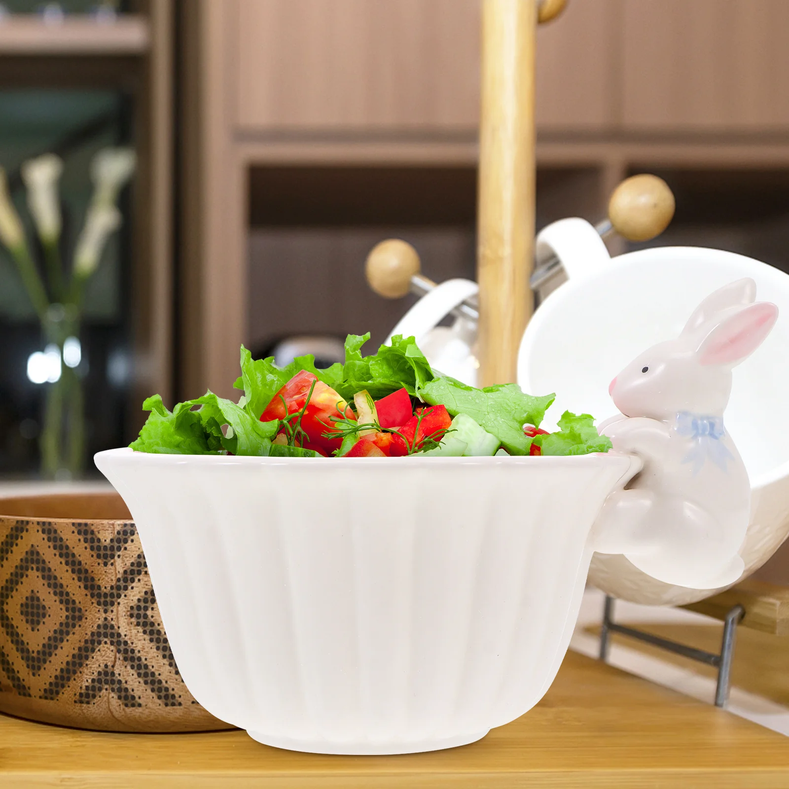 

1Pcs Adorable Ceramic Rabbit Design Bowl Durable Dessert Bowl Safe for Shower Gift Food Holder Kitchen Tableware
