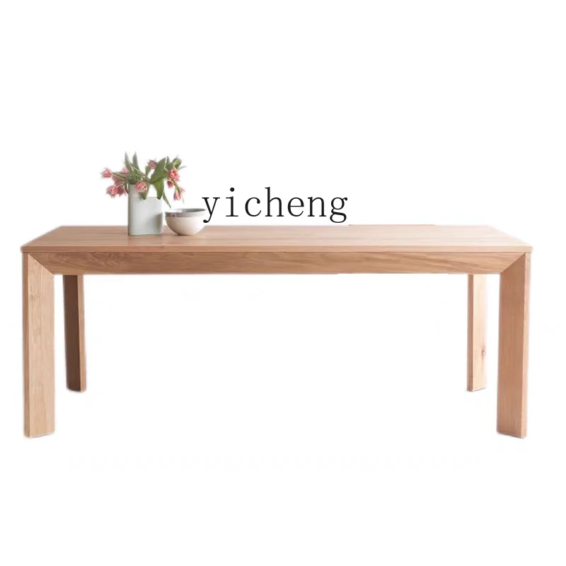 

Zk Rectangular Solid Wood Dining Table Household Small Apartment Dining Table Modern Simple Long Table Workbench