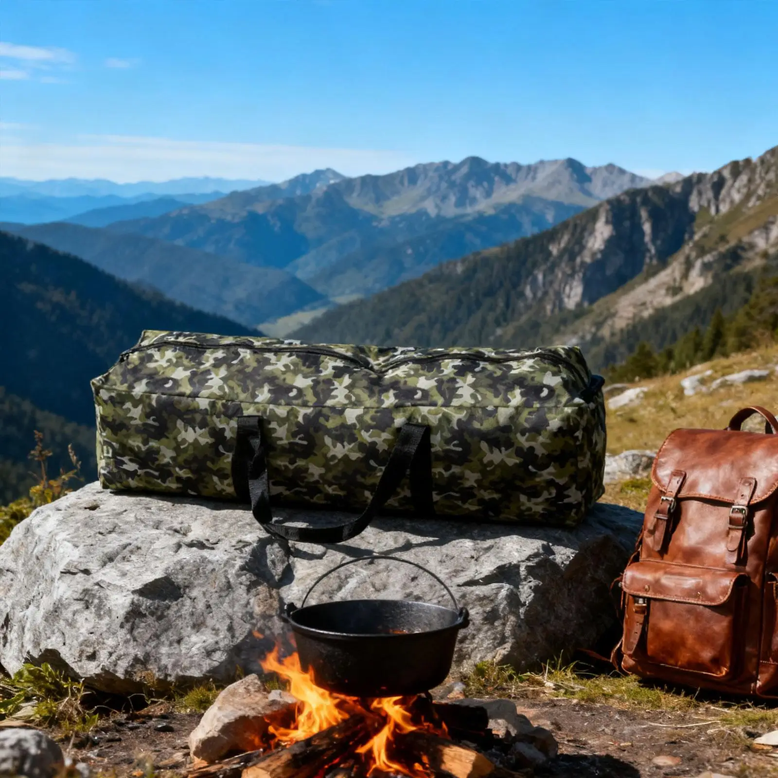 حقيبة تخزين الخيمة حقيبة حمل محمولة من قماش أكسفورد حقيبة عملية متعددة الوظائف للسفر والرحلات ورحلات الصيد في الهواء الطلق