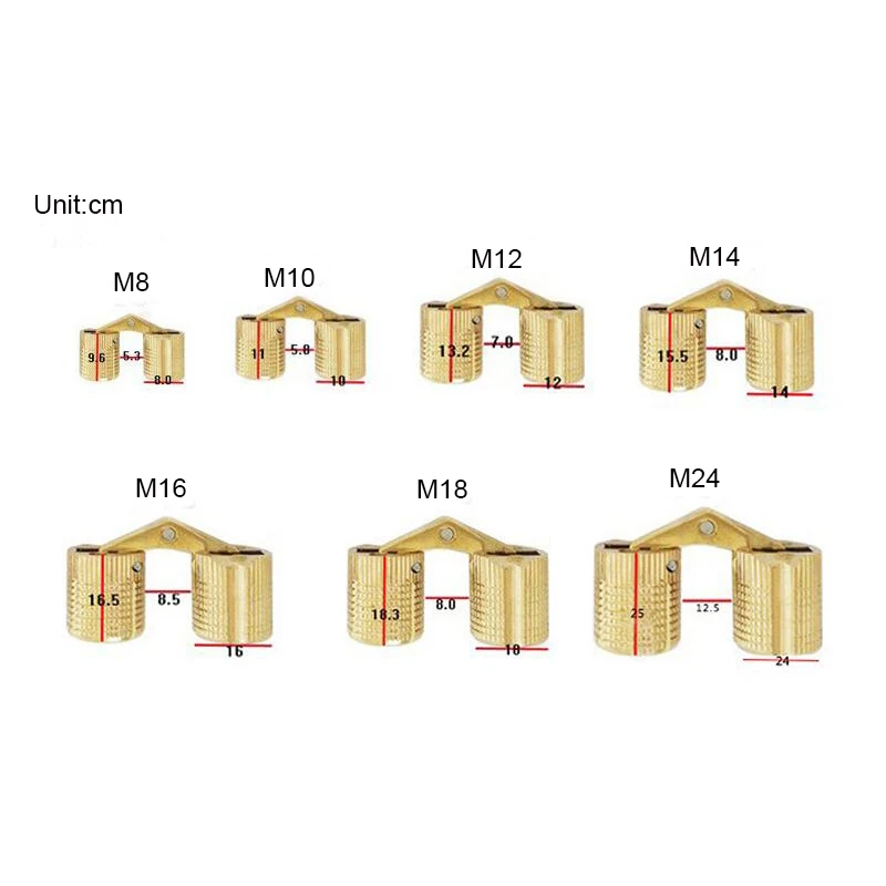 

Brass Barrel Hinge Cylindrical Hidden Cabinet Hinges