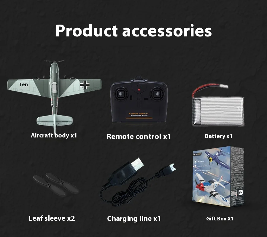 ORLANCE BF109 2.4G telecomando a due canali modello di aereo ad ala fissa modello di aereo giocattolo in schiuma aliante telecomandato