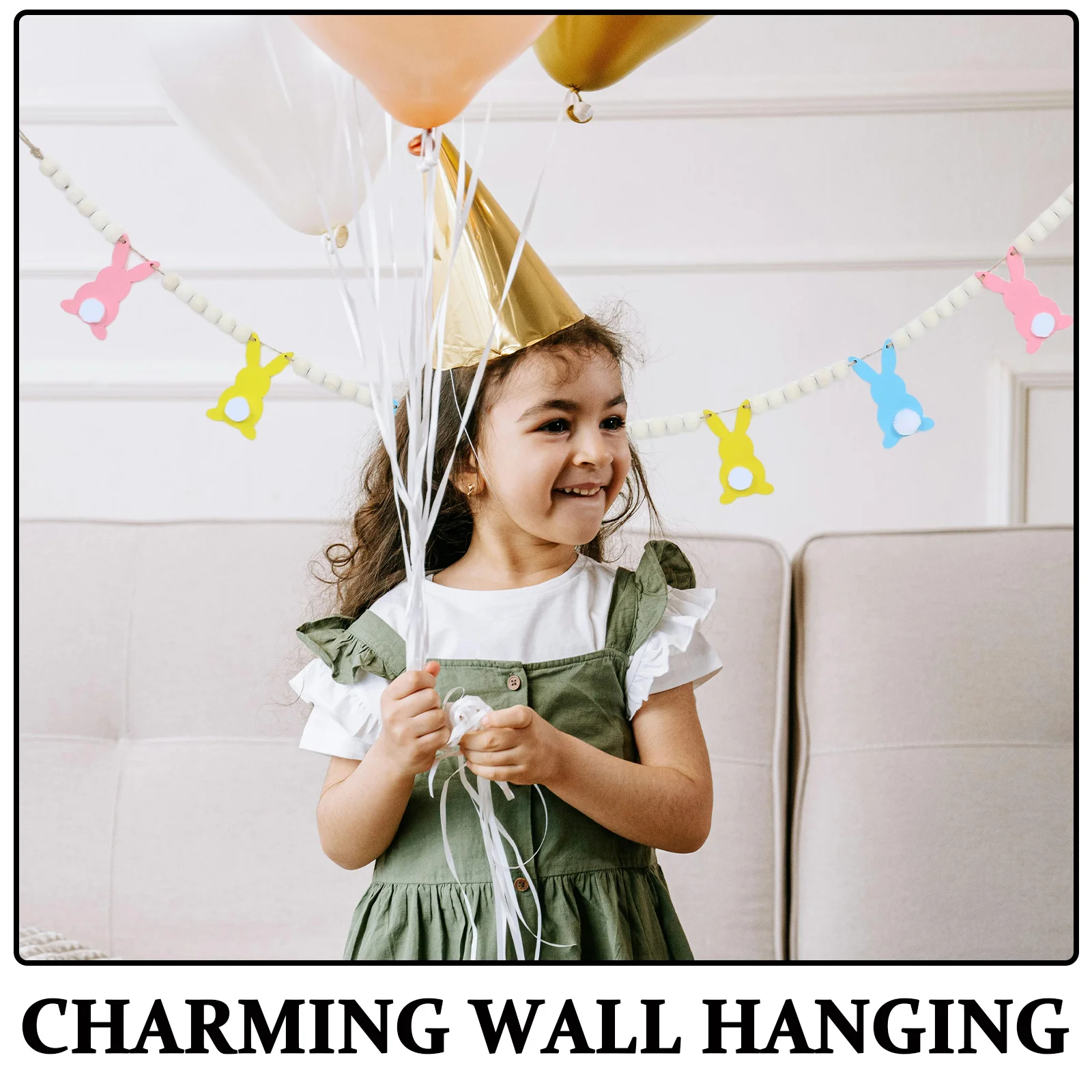 لافتة مطرزة على شكل أرنب خشبي لعيد الفصح معلقة على الحائط، ديكور باب ربيعي ريفي، ديكورات داخلية وخارجية، لافتة عيد الفصح #4