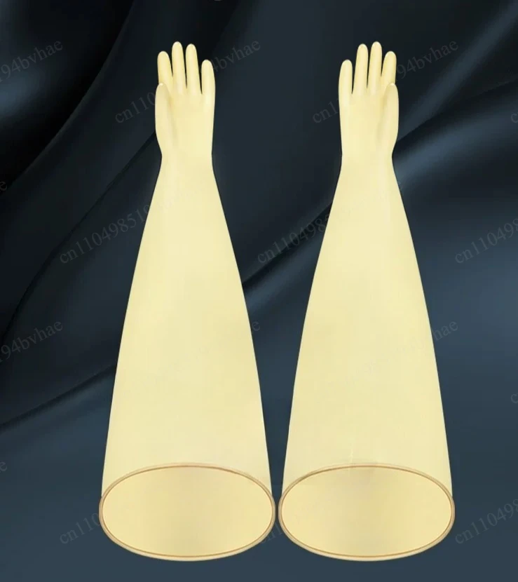 Thick Black Butyl Rubber Gloves, Acid/Alkali Resistant, for Battery Lab/Glove Box/Vacuum, Durable & Flexible