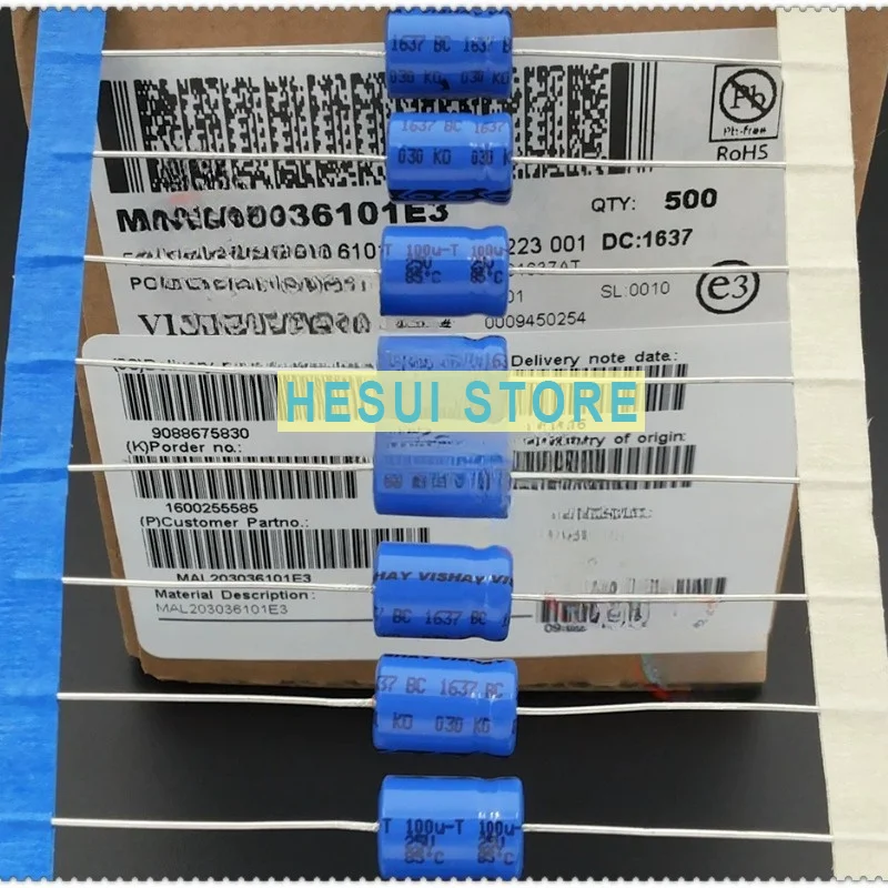 100uF 25V VISHAY 030KO Axial electrolytic capacitor