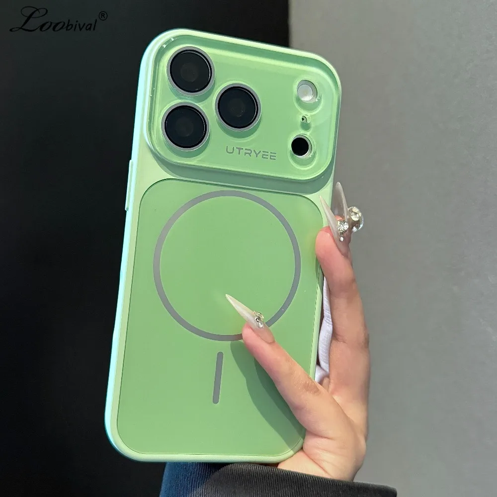 Matte Acryl-Kamera-Schutzfolie für MagSafe, kompatibel mit iPhone 17, 16, 15 Pro Max, 13, 14 – Magnetische, mattierte AG stoßfeste Hülle