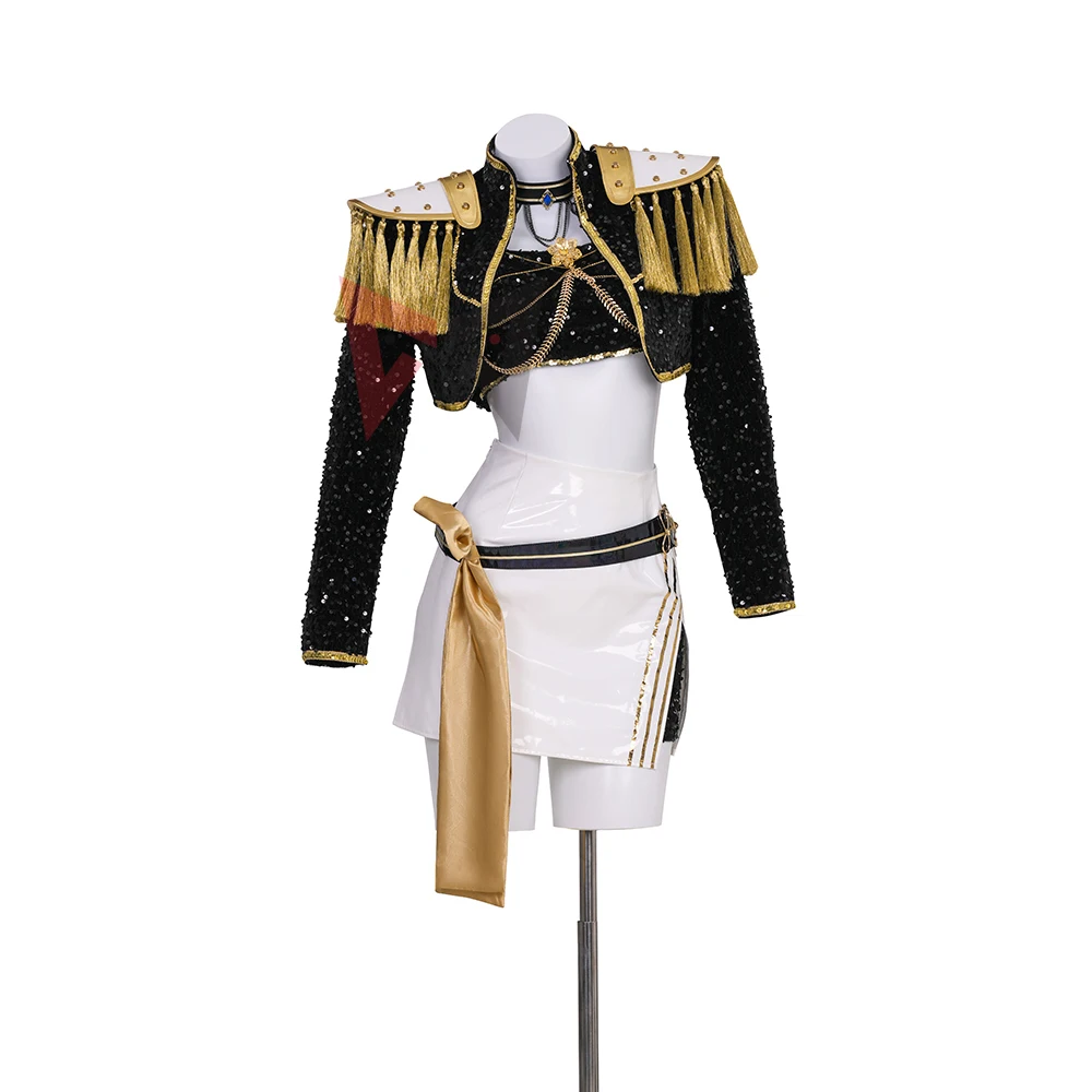 

New KPop Demon Hunters Zoey Huntrix Costume Cosplay Costume Tops Coat Skirt Stage Set Halloween Women Costume Custom Made