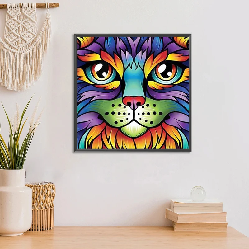 Fai da te cristallo diamante ricamo gatto pieno fata polvere trapano pittura animale punto croce strass mosaico immagine regalo fatto a mano