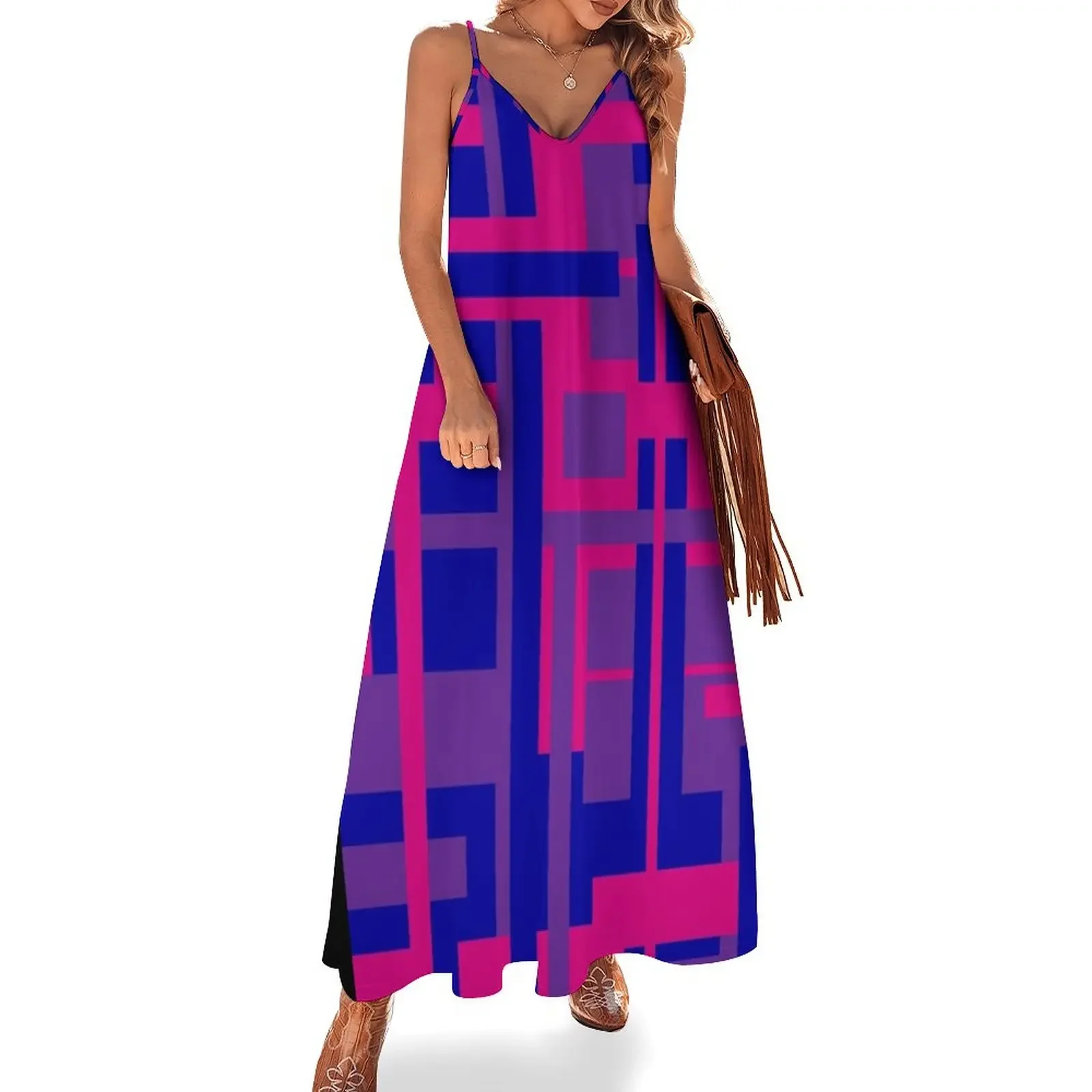 

Bisexual Flag Abstract Sleeveless Dress Dress woman long dresses for women