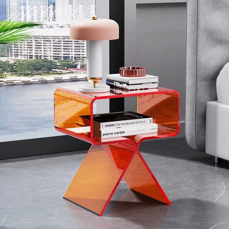 Acrylic bedside table side table modern design transparent home display side table