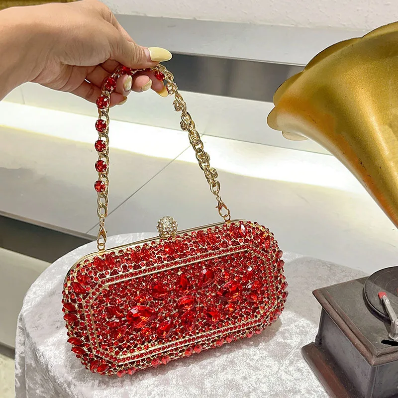 

Crystal Shiny Diamond Clutch Purse Wedding Party Banquet Bag Glitter Rhinestones Evening Bag Luxury Women Handbag Shoulder Bag
