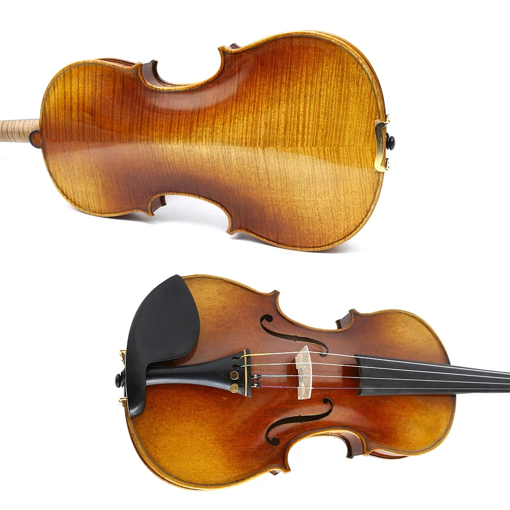 New Handmade Violin 4/4 Full Size with Lightweight Durable case Ebony Fretboard Spruce top Solid wood Parts