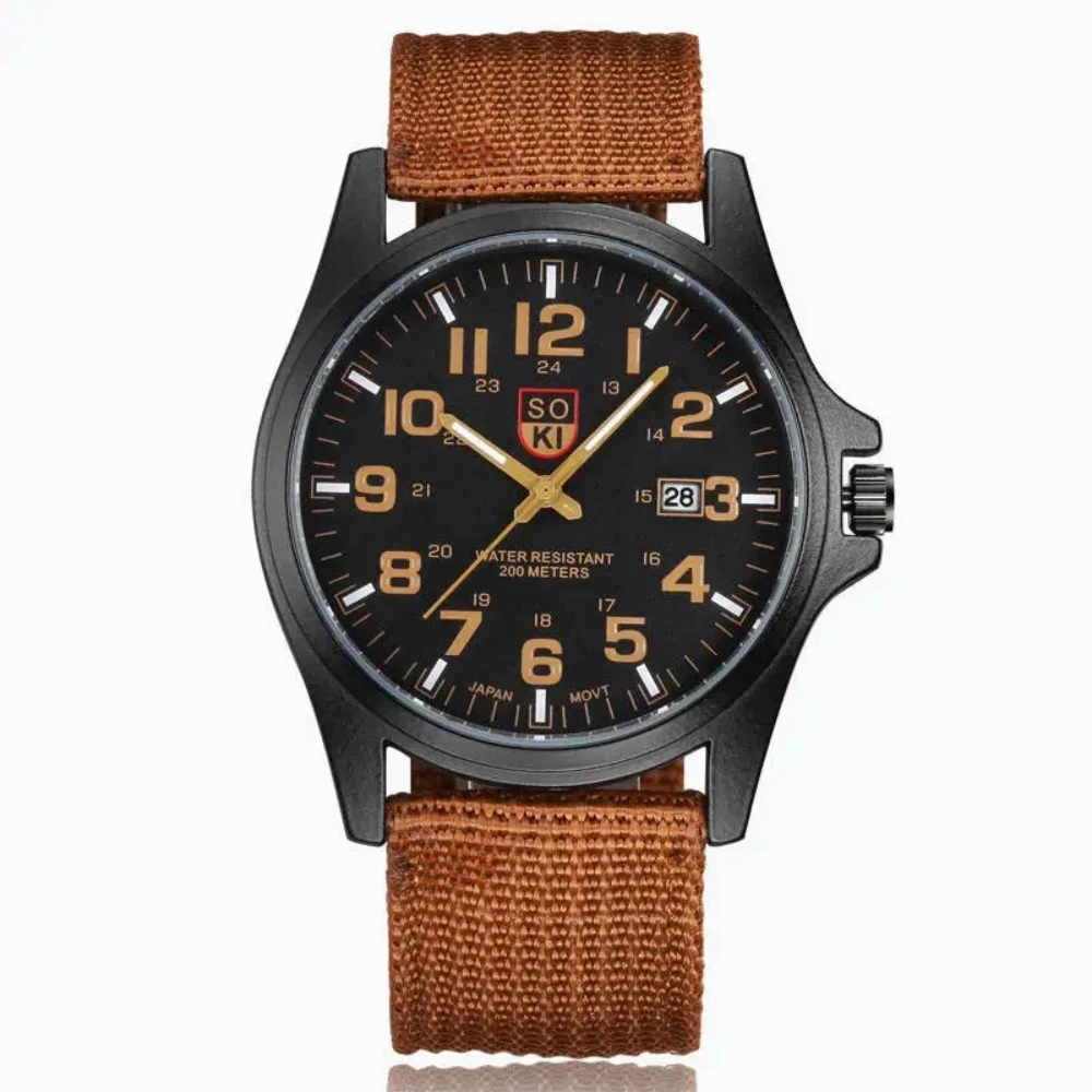 Mode Männer Nylon Band Quarzuhr Einfache Runde Glas Zifferblatt Kalender Uhr für Tägliche Arbeit Sport Uhr Reloj Relogio Masculino