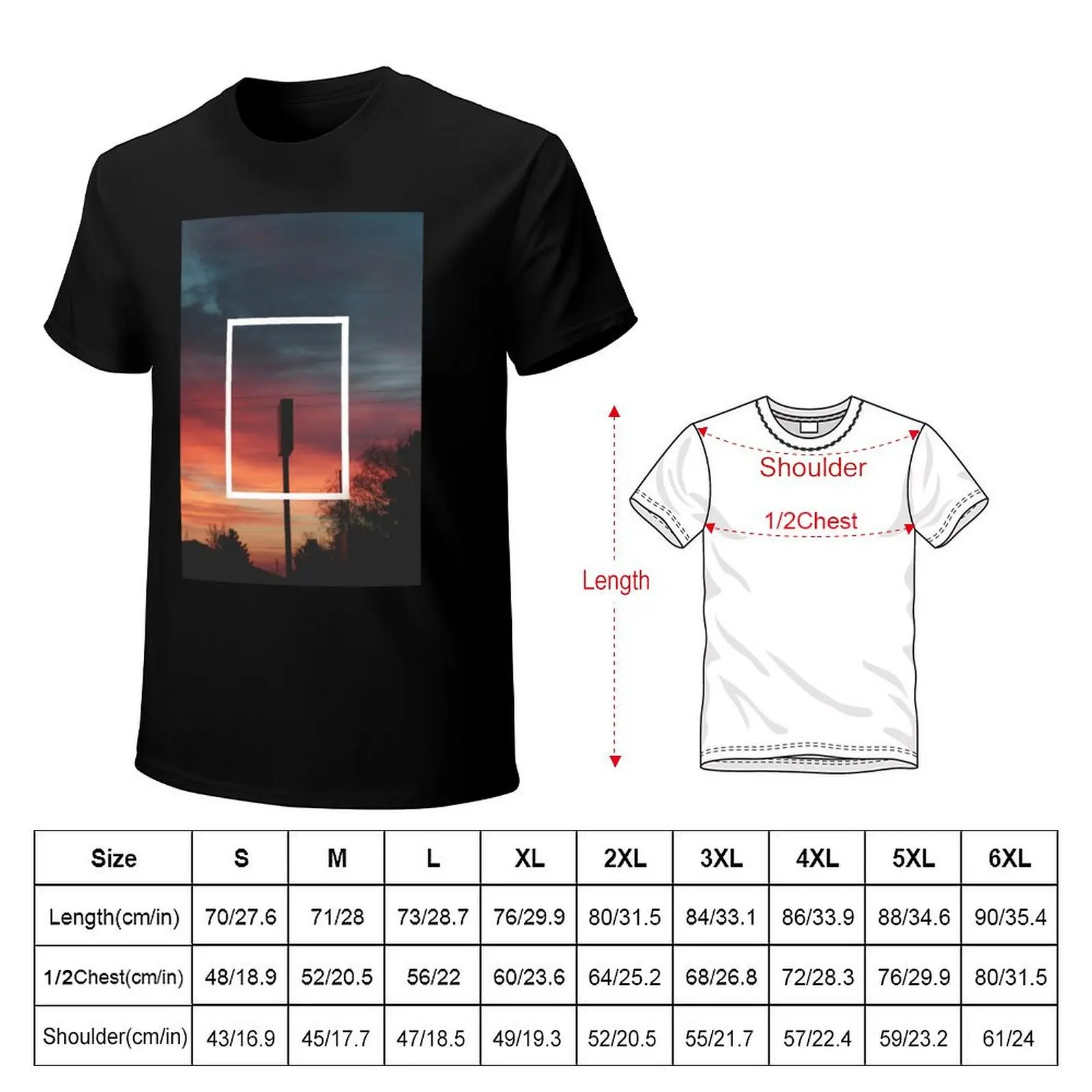 Sunset The 1975 Rectangle T-Shirt Breathable Sportswear T-Shirt for Men