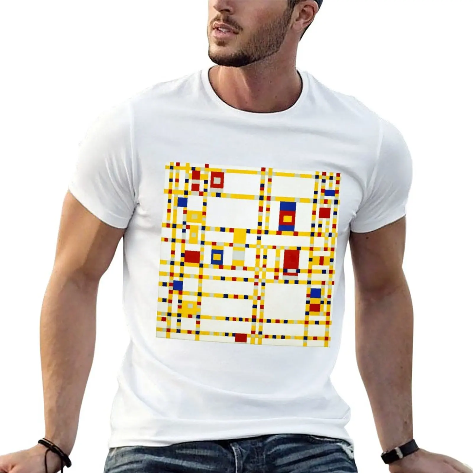 

Mondrian Broadway Boogie Woogie T-Shirt man t shirt summer t shirt for man T-Shirt