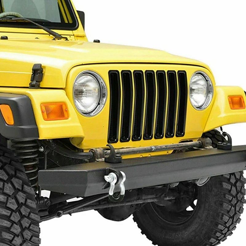 Front Grill Inserts Cover Trims Kit For Jeep Wrangler TJ 1997 1998 1999 2000 2001 2002 2003 2004 2005 2006 Accessories