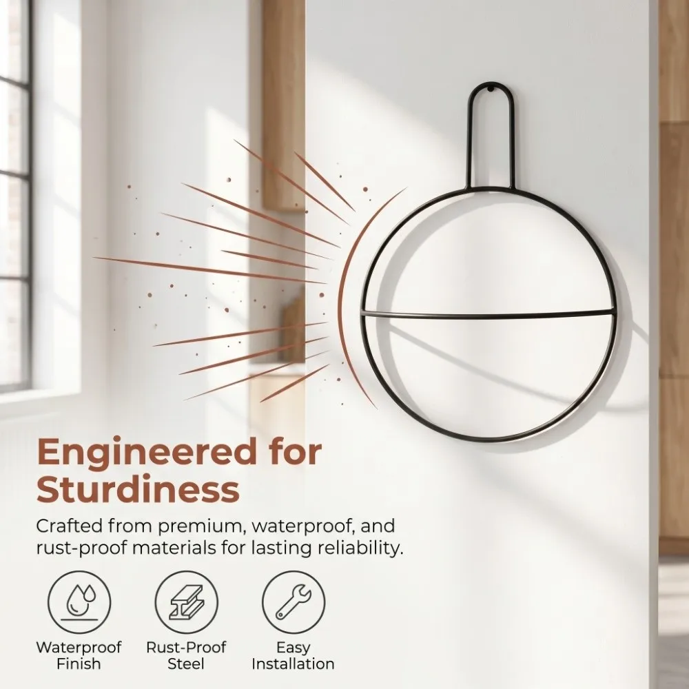 Iron Towel Rack Space Saving Design Black Gold Towel Holder Stylish Wall Mounted Towel Ring Bathroom Living Room Bedroom Kitchen