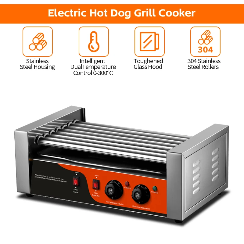 Commercial High Quality Automatic Hot Dog Sausage Drum Machine Easy Operation for Hotels and Snack Venues