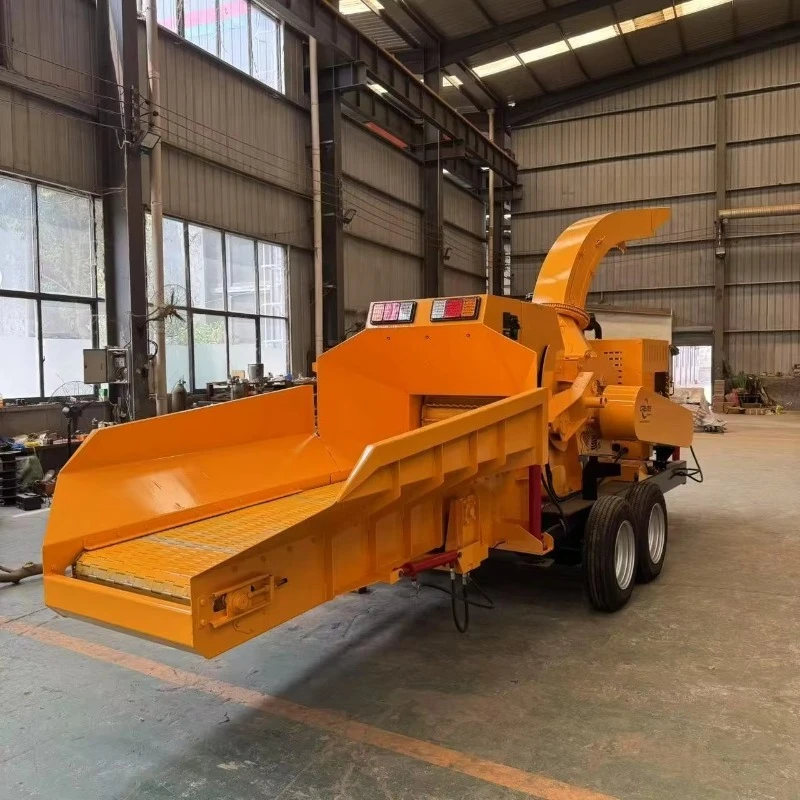 Wood Branch Crusher 12 Inch Drum Chipper Hydraulic Self Feeding Customized Structure for Commercial Forestry Processing