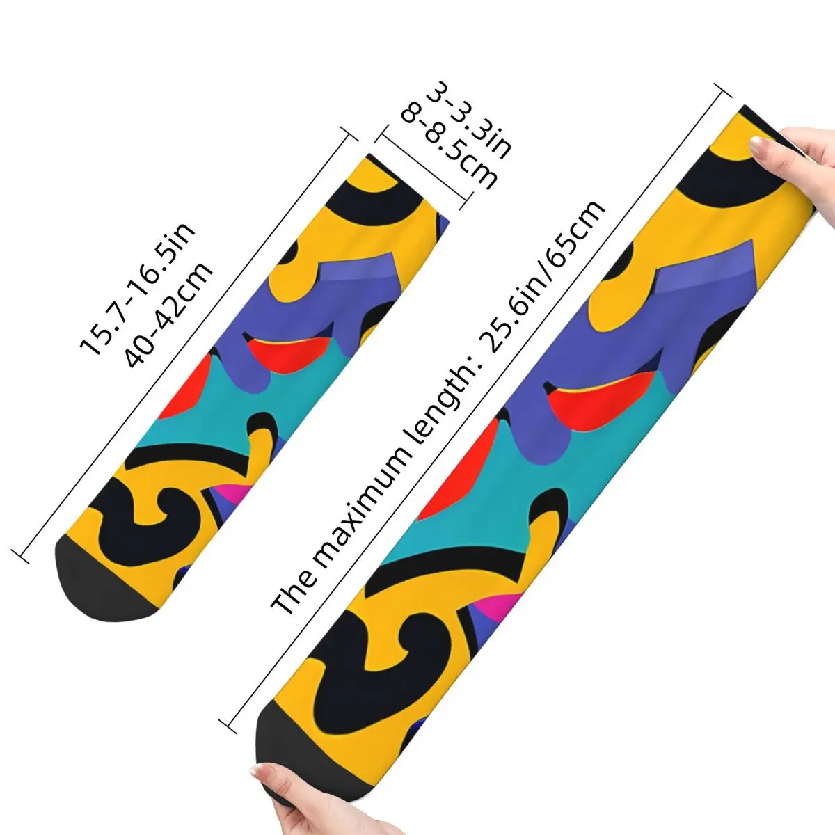 Funny Happy Sock for Men Y2K Nostalgia Harajuku BACK TO THE 90S Breathable Pattern Printed Crew Sock Casual Gift