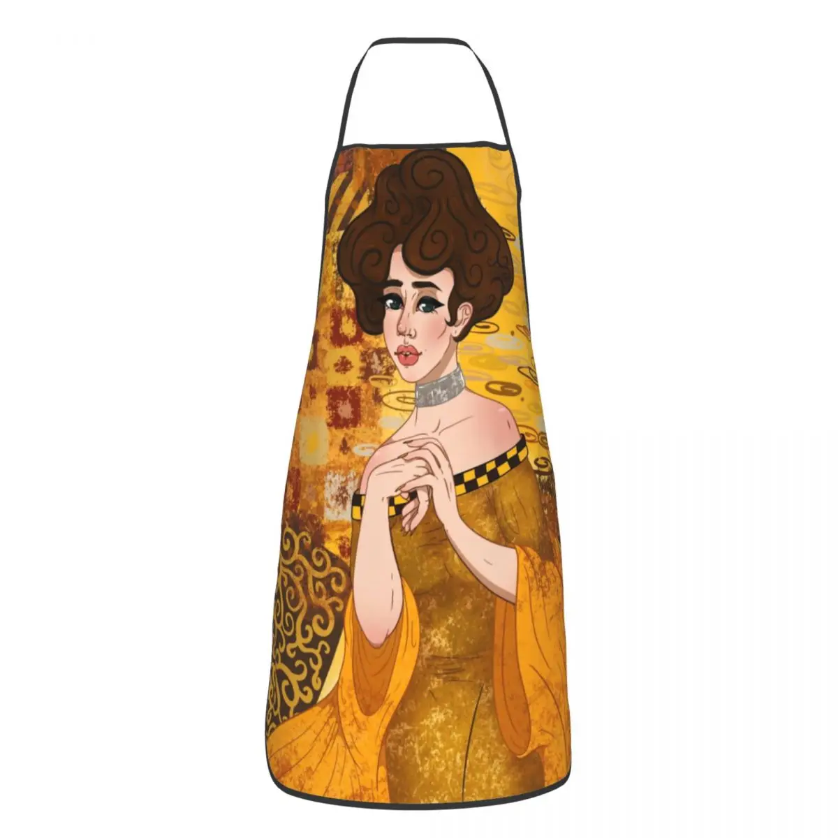 Gustav Klimt Style Portrait Apron Women Men Unisex Bib Symbolism Art Kitchen Cooking Tablier Cuisine Chef Baking